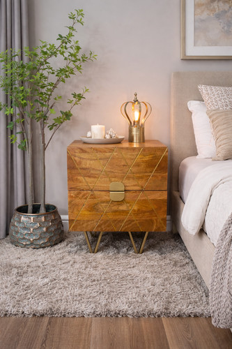 Wooden bedside table 51cm - h,
