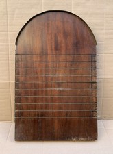 Antique Vintage Mahogany Wood Shove Ha'penny Board Brass Risers