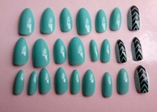 Primark Atmosphere Green Aztec False Nails 24 pack