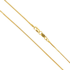 22ct Yellow Gold Solid Foxtail Chain Necklace 16" inches 1mm Width