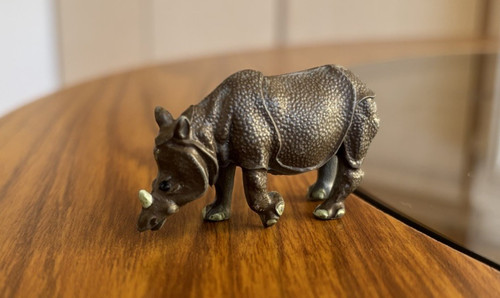 Vintage plastic rhinoceros - plastic,