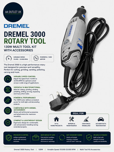 Dremel 3000 rotary tool - rotary, 130w