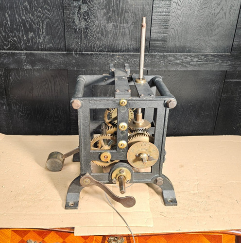 Antique turret clock movement - clock,