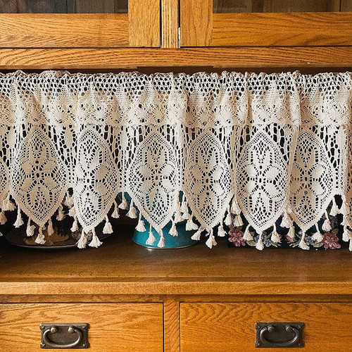 Boho valance farmhouse crochet - valance,