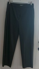 New 14 Reg Marks & Spencer Womens Black Faux Leather Straight Jeans Trousers 