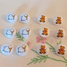 6 x Teddy or Sheep Buttons