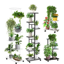 7 Tier 8 Pots Metal Plant Shelf Rack Display Stand Multiple Flower Pot Holder UK