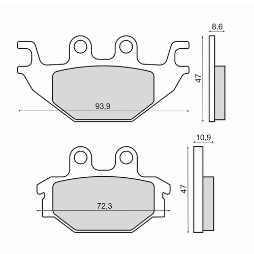 Rear brake pads tgb atv - tgb,