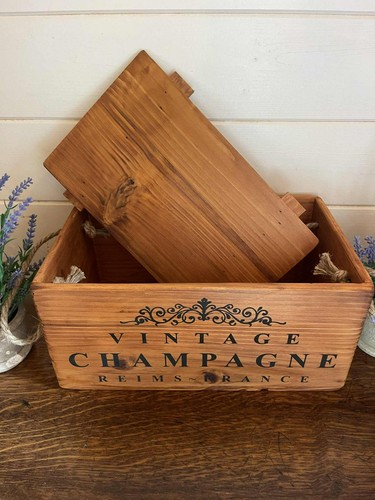 Vintage rustic wood pine crate - pine,