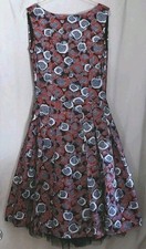 Red Black White Dress Retro by