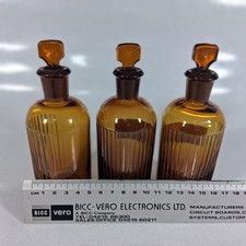 3 x Wellcome Brown Glass