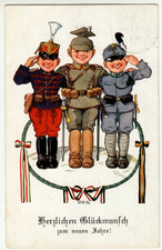 New Year 1916 WWI Allies - Artist Drawn Vintage Postcard, Germany