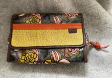 Fossil Keyper Designer Flower Cosmetic Make Up Bag Toiletry Travel Case Fold Out