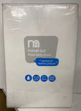 MOTHERCARE TRAVEL COT FITTED TERRY SHEET WATERPROOF MATTRESS PROTECTOR 67x96cm