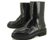 Homers Siena Chelsea Platform Ankle Boots Shoes Leather G 39 Black