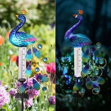 LED Light Up Metal Peacock