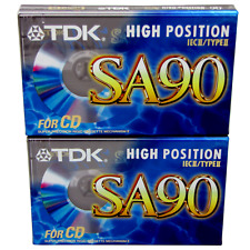 2 X TDK SA90 Type II Chrome Blank Audio Media Recording Cassette Tape NEW SEALED