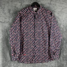 Brava Fabrics Shirt Mens 2XL Japanese Dolls Print Button Down Organic Cotton