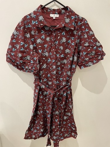 Redoute burgendy floral - la,