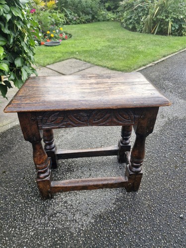 Antique oak joint stool - antique,