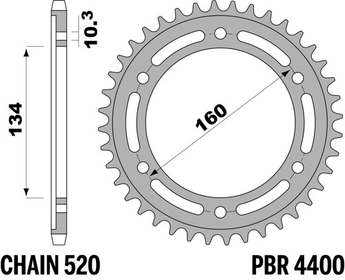 Pbr rear sprocket for honda - rear,