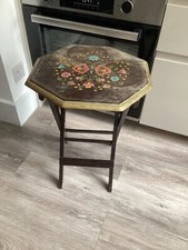 Vintage wooden hand painted side table