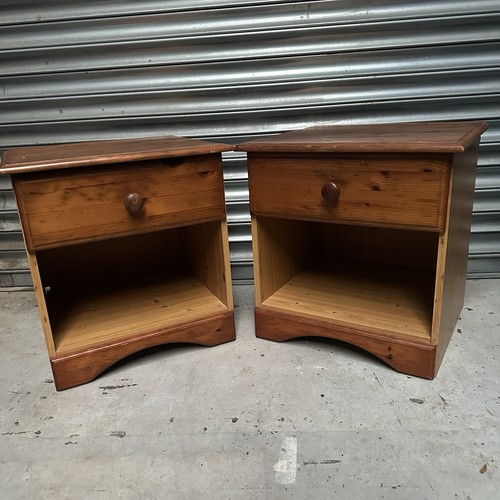Pair pine coloured bedside - pair,