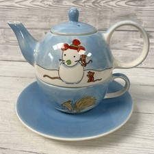 Whittard Of Chelsea Tea For One Teapot And Cup Set Jane Massey Mouse Snowman PC