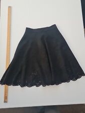 Ladies Skirt Unbranded Size S Zip Back  Suede Look Black A Line 29864