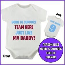 Personalised Football Born to Love Custom Baby Name Vest Baby Grow Bodysuit