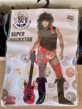 Smiffy’s Mens Back To The 80’s Super Rockstar Fancy Dress Costume. Size Medium