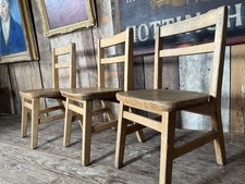 Vintage Set Three School Chapel Child’s Children Chairs, c 1960