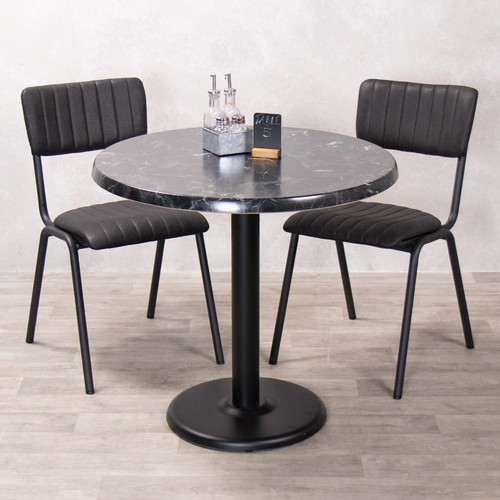 Cafe table set black - table, round