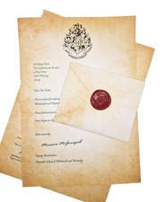 Personalised Hogwarts Acceptance Letter. Harry Potter Wax Seal. Magic gift