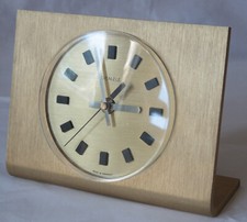 Vintage Mid Century Kienzke Mantle Clock - Minimal Gold Colour Metal - German
