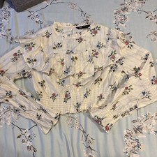 Zara 98% Cotton Ruffle Sleeve