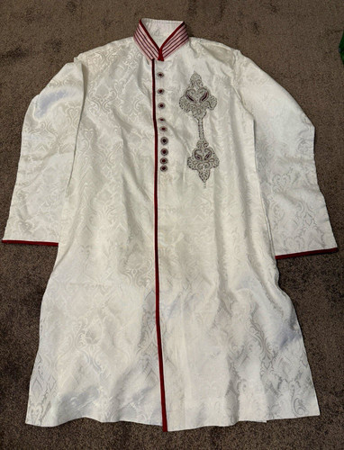 Men white embroidered - men's,