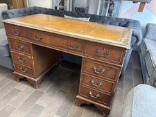 Leather Topped Twin Pedestal