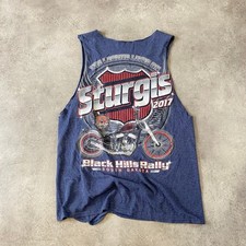 Sturgis Rally Tank Top Boys XL 2017 Motorcycle Graphic Sleeveless Tee Dark Blue