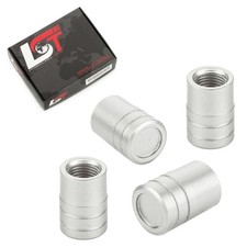 4x Aluminum Cylinder Valve Cap with Seal Tire Valve Cap in Silver for HONDA