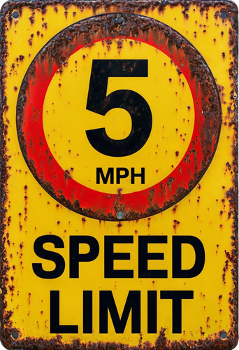 Mph speed limit metal sign - mph,