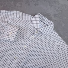 Eton Signature Dress Shirt Men 16.5 White Checkered Formal Business Button-Up