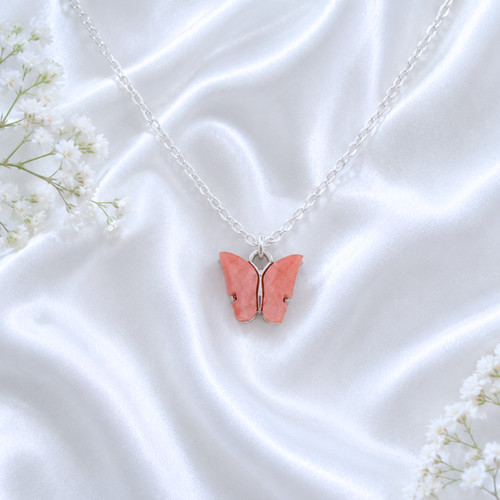 Melon butterfly necklace - melon,
