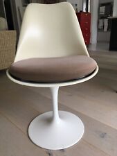 Four White Tulip Side Chair with seat cushion Reproduction Eero Saarinen 