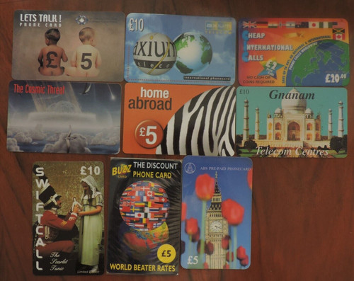 Assorted phonecards - 9, uk