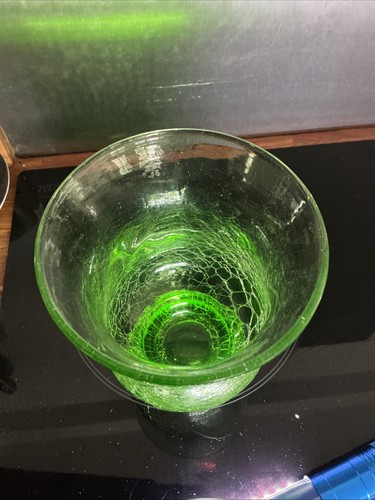 Vintage crackled uranium glass - vintage,