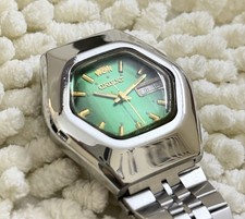 Orient Vintage Automatic 21 Jewels Men's Watch - Green Dial Rare Hexagon Case