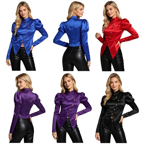 Women shirt elegant top satin - top,