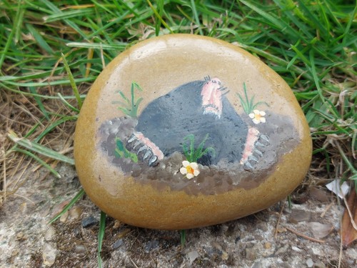 Vintage hand painted pebble - vintage,