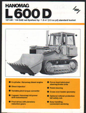 1981 HANOMAG "L 600 D" Tracked Loader Shovel Brochure Leaflet